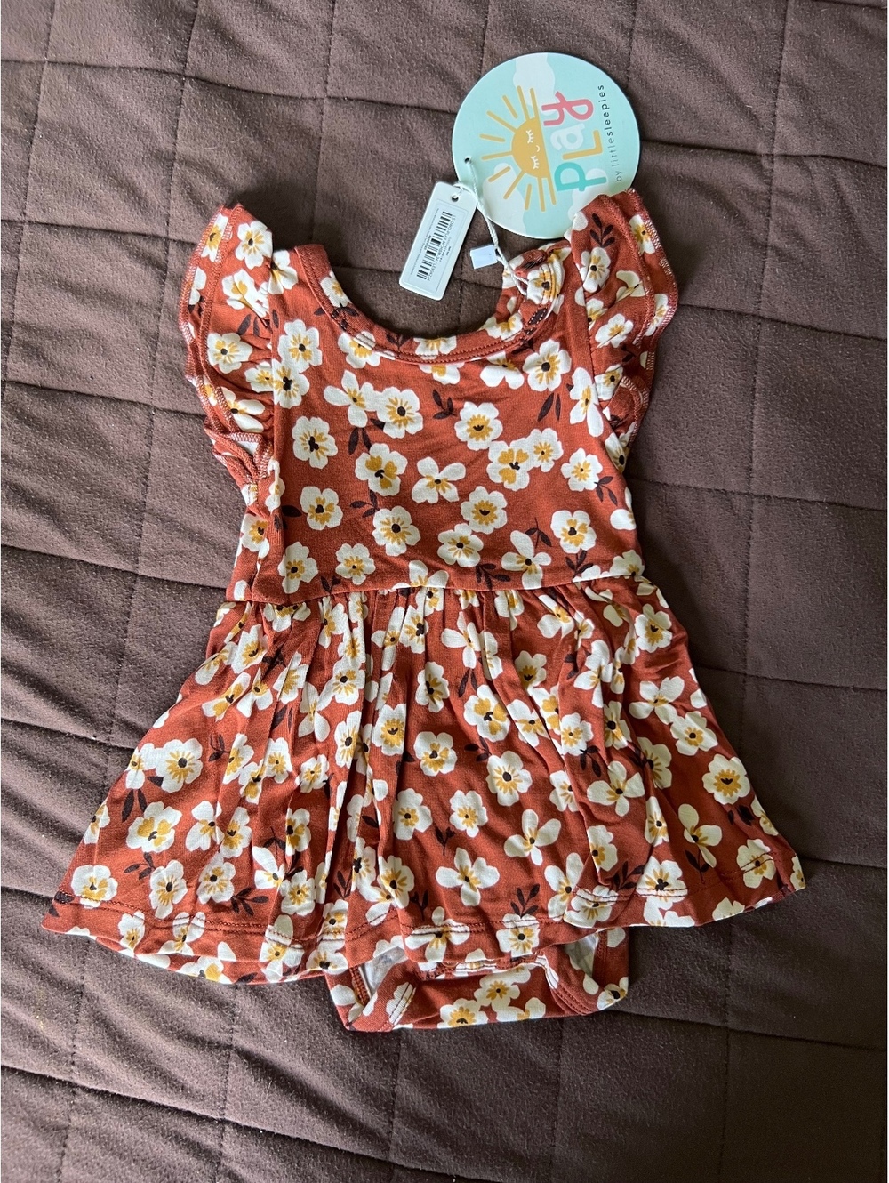 Little sleepies Floral twirl dress with body suit - nwt